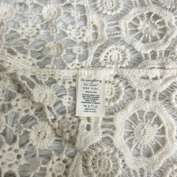 Do Everything In Love Cream Duster Kimono Cardigan One Size Boho Beach Fairy - Picture 9 of 12